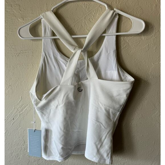 NWT Johnny Was Calme Endurance Cross Back Tank Top in White Sz M - Picture 1 of 6